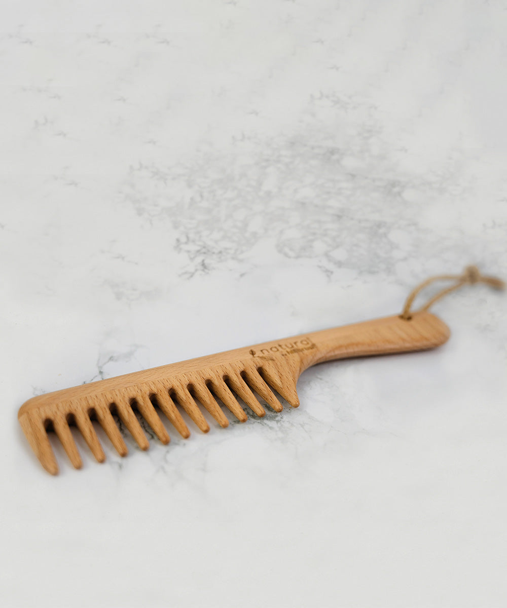 Natural by Hillbrush 100% Biodegradable Wide Tooth Comb With Handle